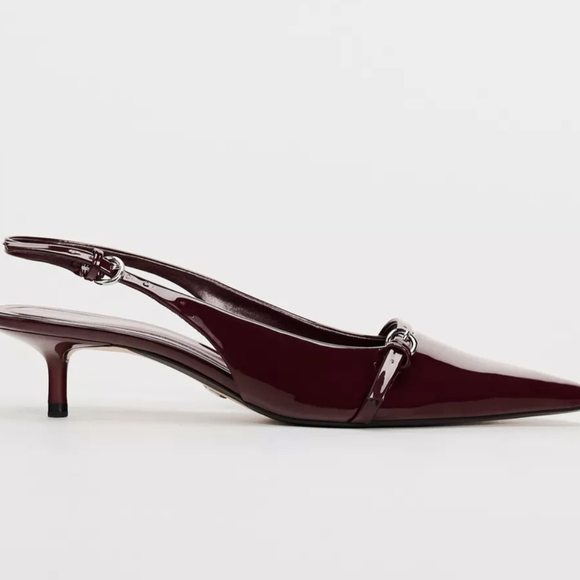 Zara Shoes - Elegant Burgundy Slingback Heels